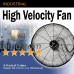 Deco Breeze High Velocity Floor Fan - Industrial Strength Fan - 3 Speeds - For Home  Work  Gyms  and Job Sites - Wall Mount Included (Black) - B07F21RRZG